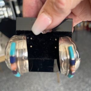 STUNNING STERLING EARRINGS & PENDANT w/ GEM STONES